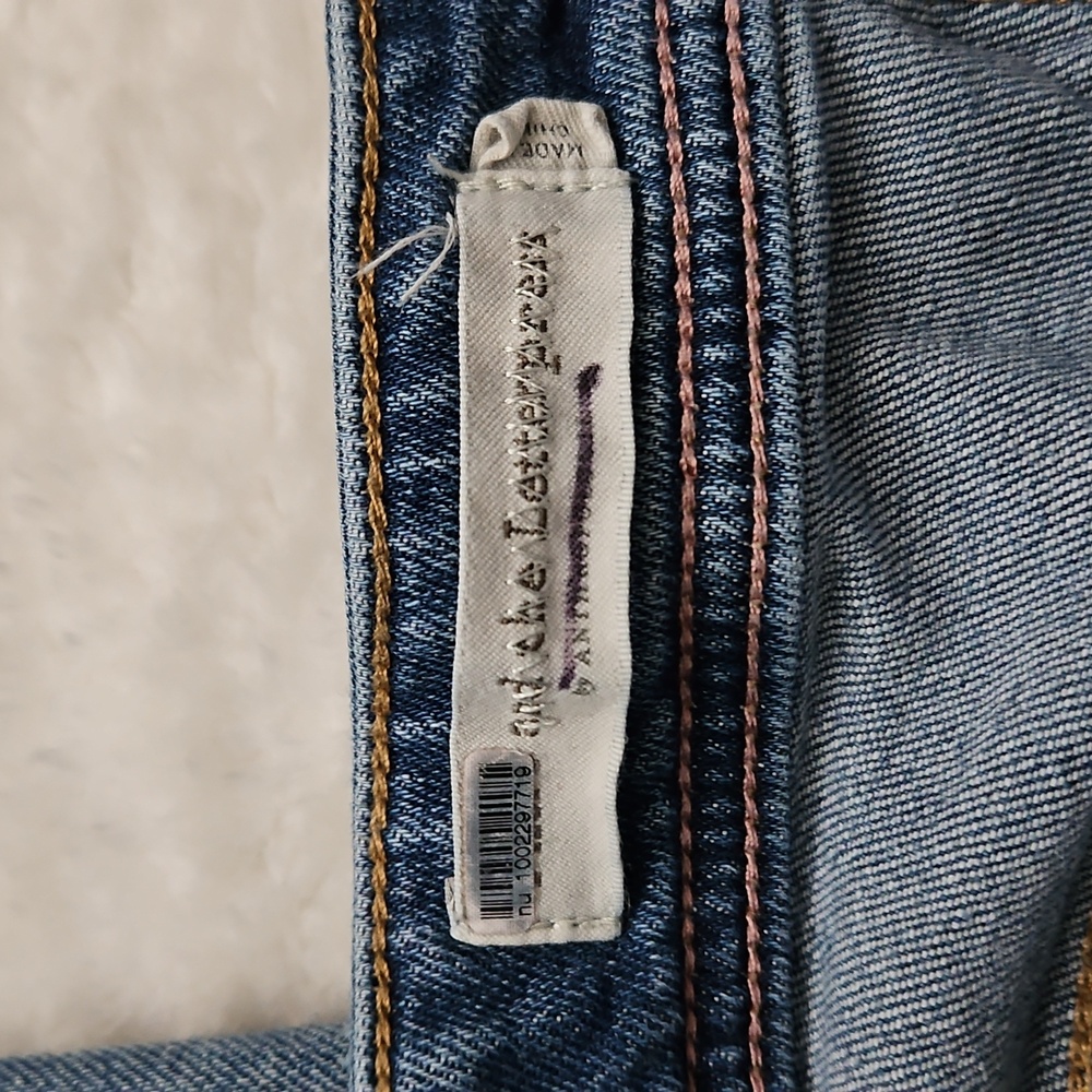 Anthropolgie Pilcro And The Letterpress Slim Boyfriend Distressed Jeans Blue 27 - Picture 11 of 12